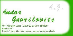 andor gavrilovits business card